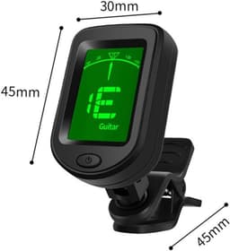 1 stuk - Gitaarstemmer - Stemmer - Clip-On-stemmer - Elektrische gitaarstemmer - Digitale tuner - Gebruiksgemak - Zwart - Geschikt voor gitaar, bas, viool, ukelele — thumbnail 2