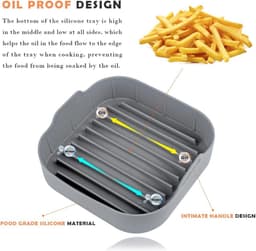 Geschikt voor Airfryer siliconen accessoires- herbruikbare siliconen 8.1 Airfryer liners met handschoenen tang isolatiemat 5 stuks herbruikbare siliconen Airfryer mand accessoires voor 4-7L-6L — thumbnail 3
