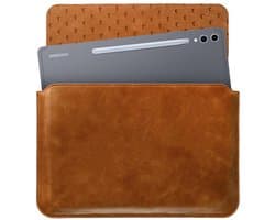 Rosso Deluxe Sleeve - Geschikt voor MacBook, Laptop, iPad, Tablet en E-reader tot 14 Inch - Echt Leer Laptophoes - 32x25 cm - Bruin