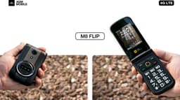 AGM Mobiles - M8 Robuuste Android 4G Klaptelefoon IP69 Zwart - No wallcharger — thumbnail 4