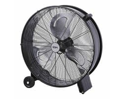 EDM Industriële Vloerventilator XXL - 65 cm - 3 Standen - 180W - Met wieltjes - Super Krachtige Ventilator - Extra Sterke Luchtkoeler - Ventilator Staand - Box Ventilator Metaal - Zwart — afbeelding 1