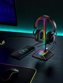 Gaming Headset Houder - Headset Houder - Koptelefoon Standaard - Koptelefoon Houder - Hoofdtelefoon Houder - Headphone Stand - met USB-C Kabel — thumbnail 2