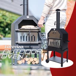 RedFire – Lorenzo Outdoor Oven – Zwart - Staal – Stevig staal - Industrieel – Terrasverwarming – Sfeerhaard – Oven – inclusief: Pizza Plaat - Oven 50 x 37 cm — thumbnail 4