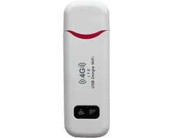 4G Dongle - voor laptop, computer en telefoon - 10 apparaten - Werkt wereldwijd - 4G router - Wifi router - WiFi dongle - Mifi router - Wifi in de auto - 150Mbps - Wit