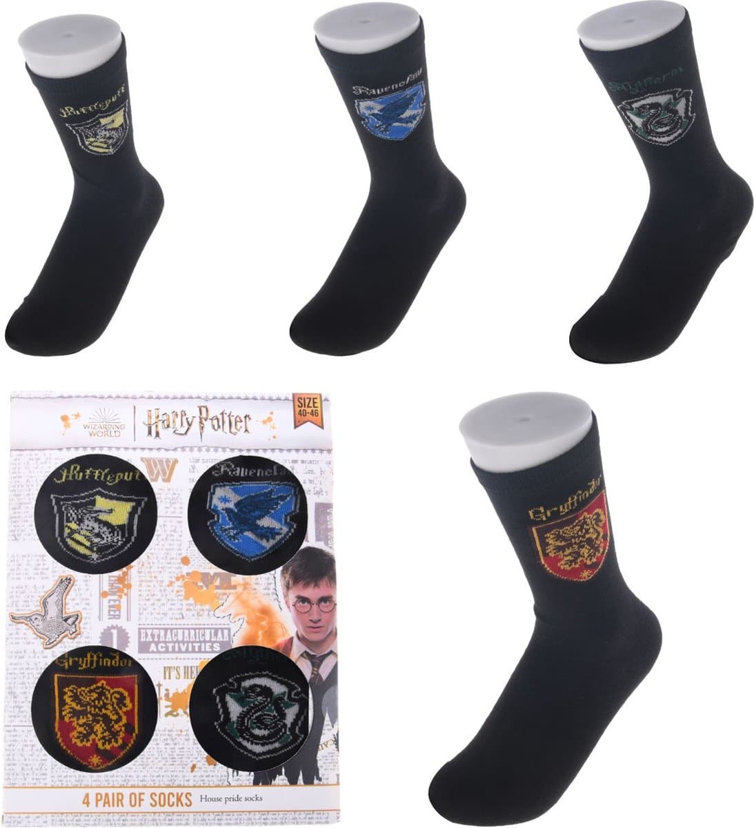 Harry Potter Sokken 4 Paar - Maat 36-41 — afbeelding 1