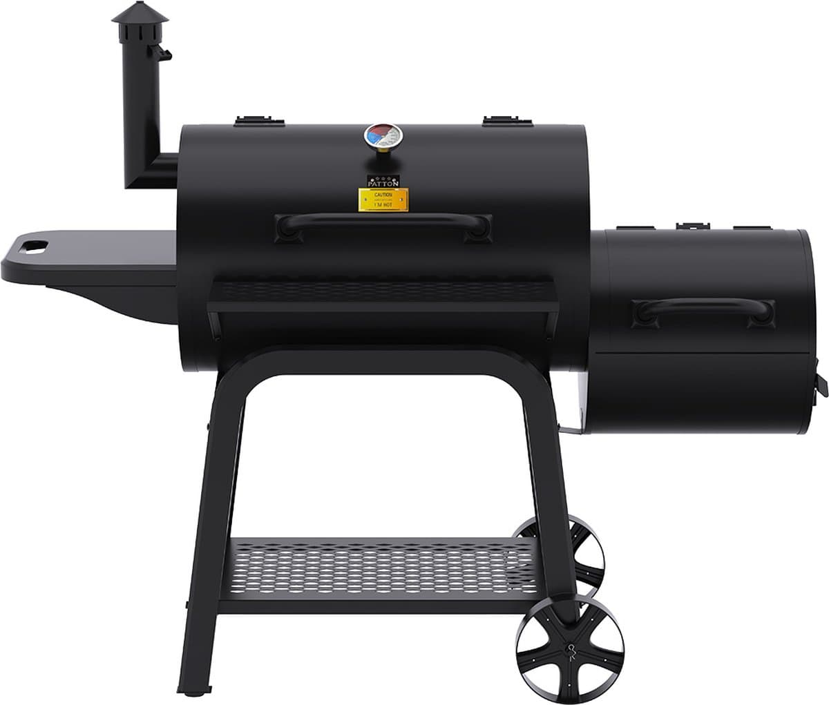 Patton Oklahoma Smoker Houtskoolbarbecue - Zwart — afbeelding 1
