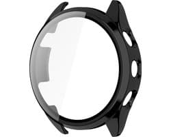 Strap-it hard case hoesje met glasplaat geschikt voor Garmin Forerunner 165 (zwart) – stevige beschermcase met geïntegreerde screen protector – optimale kras- en stootbescherming voor je smartwatch