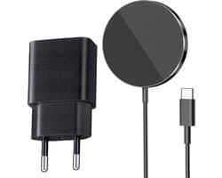 Draadloze oplader geschikt voor MagSafe - USB C Adapter - Snellader - 15W - Zwart