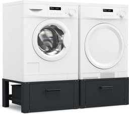 Bodo® - Wasmachine Verhoger - Dubbel - Kast - Ombouw met Lade - Zwart - 127x54x31cm — thumbnail 2