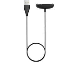 Bandz smartwatch oplader geschikt voor Fitbit Inspire 2 / Fitbit Ace 3 - USB-A oplader - Magnetische oplader - 100cm oplaadkabel met USB-A aansluiting (zwart)