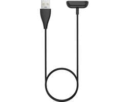 Bandz smartwatch oplader geschikt voor Fitbit Charge 5 / Charge 6 - USB-A oplader - Magnetische oplader - 100cm oplaadkabel met USB-A aansluiting (zwart)