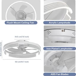 Plafondlamp met Ventilator - Plafondlamp met Ventilator LED - Plafondventilator - Ventilator Afstandsbediening - App - LED — thumbnail 3