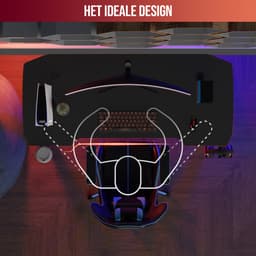 Avalo Gaming Bureau - 100x60x75 CM - Game Desk - Tafel - Zwart — thumbnail 8