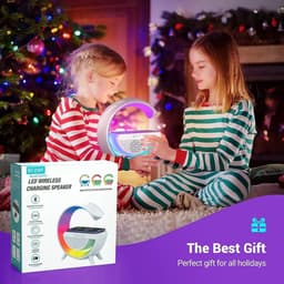 Bluetooth speaker met Draadloze telefoon lader - Wireless charger - Nacht lamp - Sfeerlamp — thumbnail 4