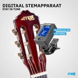 Klassieke Akoestische Gitaar 4/4 - Met Nylon Snaren - MAX SoloArt - Beginnersset met Accessoires - Hout — thumbnail 4