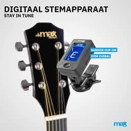 Akoestische gitaar voor beginners - MAX SoloJam Western gitaar 4/4 - incl. gitaar stemapparaat, gitaartas en 2x plectrum - Zwart — thumbnail 4