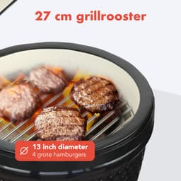 KitchenBrothers Kamado BBQ - 13 Inch Houtskool Barbecue - 27⌀ cm - PFAS-vrij - Egg BBQ - Zwart — thumbnail 5