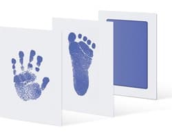 2 Inktpads voor hand- en voetafdrukken van baby's - Zonder Puin en Inkt aan handen -  Veilig voor baby's - Raakt de huid niet aan - Perfect aandenken of cadeau - Kraamcadeau  - Blauw