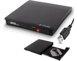 Cloxks – Externe DVD / CD speler en brander – Externe CD / DVD brander voor laptop – USB 3.0 – Windows – Mac – Plug & Play – Zwart