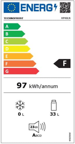 Technomax HP40LN minibar koelkast - 40 liter - compleet geruisloos - omkeerbare deur — thumbnail 2