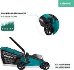 VONROC Accu Grasmaaier – 40V – 33 cm maaibreedte – Brushless motor - Vijf instelbare maai-hoogtes: 30/40/50/60/70 mm - Incl. 30L Opvangbak - Excl. Accu’s en snelladers — thumbnail 10