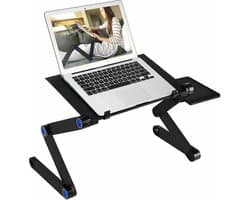 Laptoptafel Verstelbaar - Laptopstandaard - Bedtafel - met Muismat - Ontbijttafel LB-419 Geschikt Voor: Macbook & Windows Laptops Inch Stand Tafel - Thuiswerken/Bed/Schoot/Bank/Bureau Laptop Standaard Notebook Houder