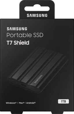 Samsung Portable T7 Shield - Externe SSD - USB C 3.2 - Inclusief USB C en USB A kabel - Geschikt voor iPhone USB C - 1 TB - Zwart — thumbnail 6