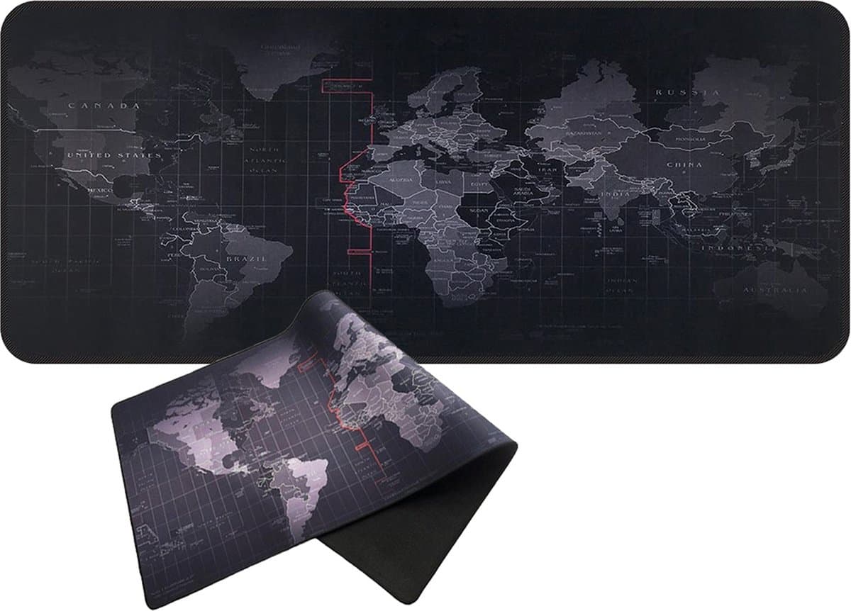 Muismat - Gaming Mousepad XXL - Onderlegger - Grote Muismat - 90x40 CM - Wereldkaart - Rheme — afbeelding 1
