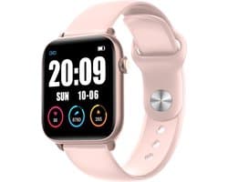 Belesy® Thermo Pro - Smartwatch - Horloge - 1.3 inch – Kleurenscherm - Full Touch - Lichaams thermometer - Roze - Siliconen