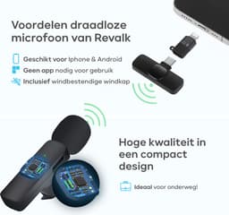 Draadloze Microfoon - Mini Microfoon - Dasspeld - Lavalier microfoon - Android en Iphone - Stream microfoon - Plug & play — thumbnail 3