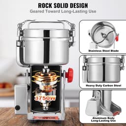 Draagbare Graanmolen 2500g Grinder 3750W multifunctionele keukenmolen roestvrijstalen molen poedermachine timing droge molen — thumbnail 3