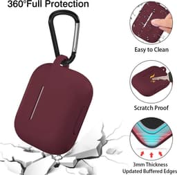 Shieldcase Case - beschermhoes geschikt voor Airpods Pro / 2 Pro silicone case - case geschikt voor Airpods Pro / Pro 2 hoesje - optimale bescherming - burgundy — thumbnail 3