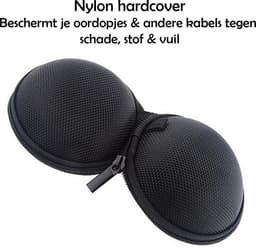 Opberg Etui Voor Oordopjes - Nylon Hoesje voor Oortjes Met Rits - Zwart — thumbnail 4