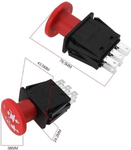 Dailygoods - PTO-schakelaar - Drukknop - Betrouwbaar en duurzaam - Geschikt voor grasmaaier - Noodstopfunctie - Eenvoudige installatie - Compatibel me — thumbnail 3