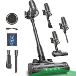 Rovelle 3in1 Steelstofzuiger zonder Zak op Accu – 2x HEPA filter – 3 Standen met Turbo – 3 Opzetstukken – Steelstofzuiger Draadloos – Kruimeldief – Stick Vacuum Cleaner – Zakloze Stofzuiger incl. wandhouder — thumbnail 1