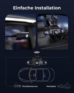 4-kanaals dashcam voor auto met 360 graden front- en achtercamera, links en rechts, binnencamera voor auto's, GPS en 5G-band wifi, nachtzicht, WDR, 24-uurs parkeermodus, 128GB-kaart inbegrepen — thumbnail 5