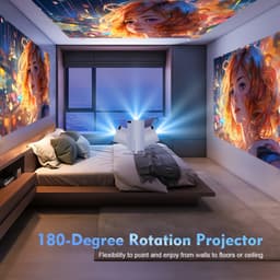 High-definition smart-projector, native resolutie van 1280 x 720p, compacte draagbare projector, 180° draaibaar, netwerkverbinding, geen projectiescherm nodig — thumbnail 3