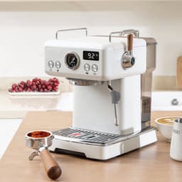 HIBREW H10Plus espressomachine, halfautomatisch koffiezetapparaat van 20 bar, snelle verwarming, temperatuurregeling, stoomopschuimer voor cappuccino latte, compact roestvrij staal — thumbnail 3