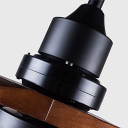 DESMIU Plafondventilator Met Verlichting – 132 Cm – Hout En Metaal – Zwart En Donker Walnoot – Afstandsbediening Met Tijdschakelaar — thumbnail 5