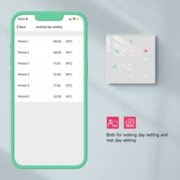 Programmeerbare Thermostaat Intelligente WiFi,, Water Warmte Thermostaat, LCD Touch Screen, TGW60W-WIFI-WP Wit — thumbnail 2