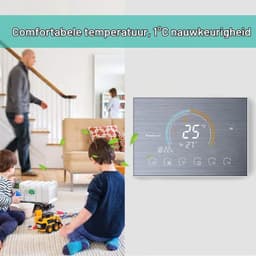 WiFi thermostaat voor gasketel – spraakbediening, lcd-display met achtergrondverlichting, programmeerbare thermostaat, compatibel met — thumbnail 2