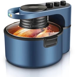 WizBay Premium Select® 8L Visual Airfryer met Glazen Inkijk – 2200W – Rotisserie – 8 Satéspiesen – Draaispit Kip – Roterend Mandje – Roerpeddel – Bakplaat – 80-230°C — thumbnail 1