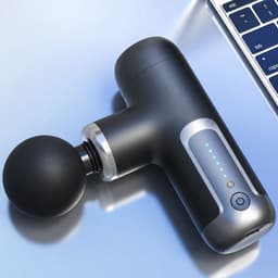VHV - Massage gun - Spiermassager - Uitgerust met 4 massagekoppen - 6 intensiteitsniveaus - Zwart - Massage pistool - Opbergcase - Krachtig en Draadloos Sport en Relax Massage Apparaat — thumbnail 3