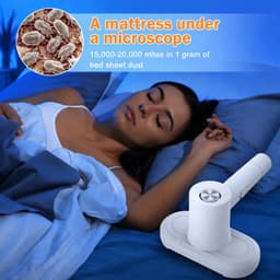 VHV - Huisstofmijt Stofzuiger - Bedstofzuiger - Matrasreiniger - Kruimelzuiger - Mijtzuiger met uv-licht - matrasreiniger - bedstofzuiger met HEPA-permanente stofreservoir - Mini-handstofzuiger voor Matrassen, Bedden — thumbnail 4