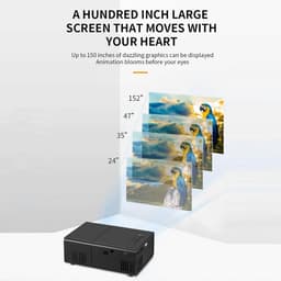 Mini Projector, 1080p HD LED Movie Projector met HDMI USB 2.0 3,5 Mm Audible Interface, Portable Home Theatre, Support Wired Wireless Screen Mirroring — thumbnail 4