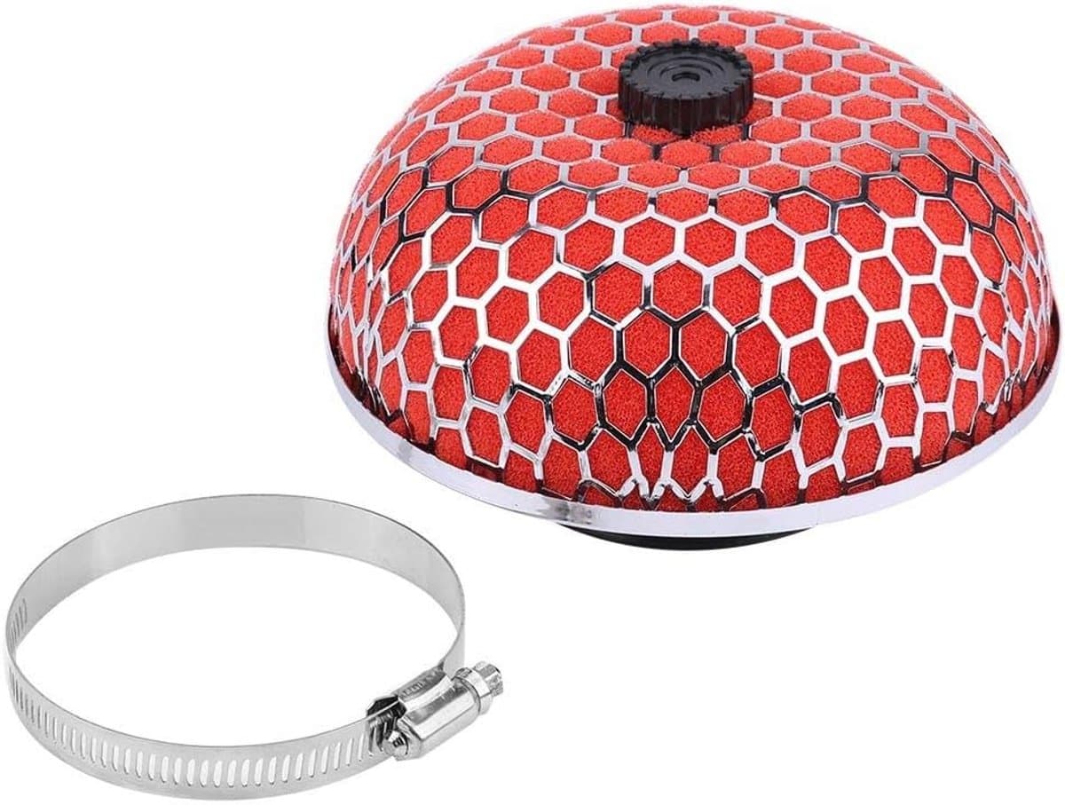 Auto luchtfilter, universele auto 76mm paddenstoel sportluchtfilter hoge doorstroming dubbellaags sportluchtfilter (rood) Luchtfilters — afbeelding 1