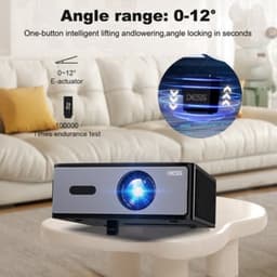 Beamer 1600 ANSI Lumen - 1080P Full HD Resolutie - LCD Scherm - Zwart - Voor Thuisbioscoop En Presentaties — thumbnail 4