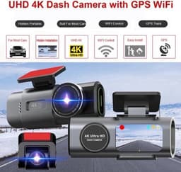 Dashcam voor Auto - 4K Dashcam - Dual Lens - 170° Groothoek - GPS - WiFi - Nachtvisie - 24H Parkeermodus - G-Sensor - 128GB Geheugenkaart inbegrepen - 6M RC-BL Camera - Zwart — thumbnail 3