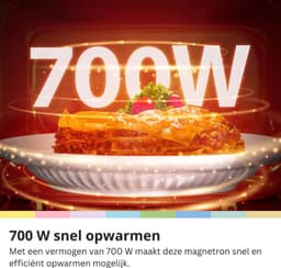 SNJY® Magnetron Vrijstaand - Microgolf - Microwave - 20 Liter - 700 W - Zwart — thumbnail 4