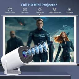 Mini Beamer - 1280 x 720 LCD - 4K Ondersteuning - Draagbaar - Voor Thuisbioscoop En Gaming — thumbnail 3